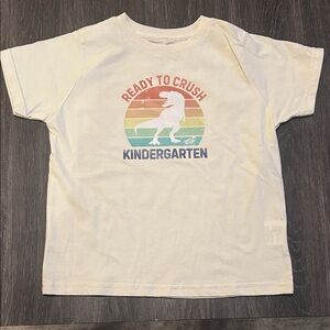 Kids Cream Dinosaur Graphic T-Shirt 5/6